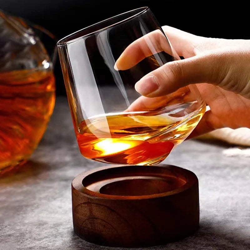 Revolving Whiskey Glass – 530ml Spinning Tumbler
