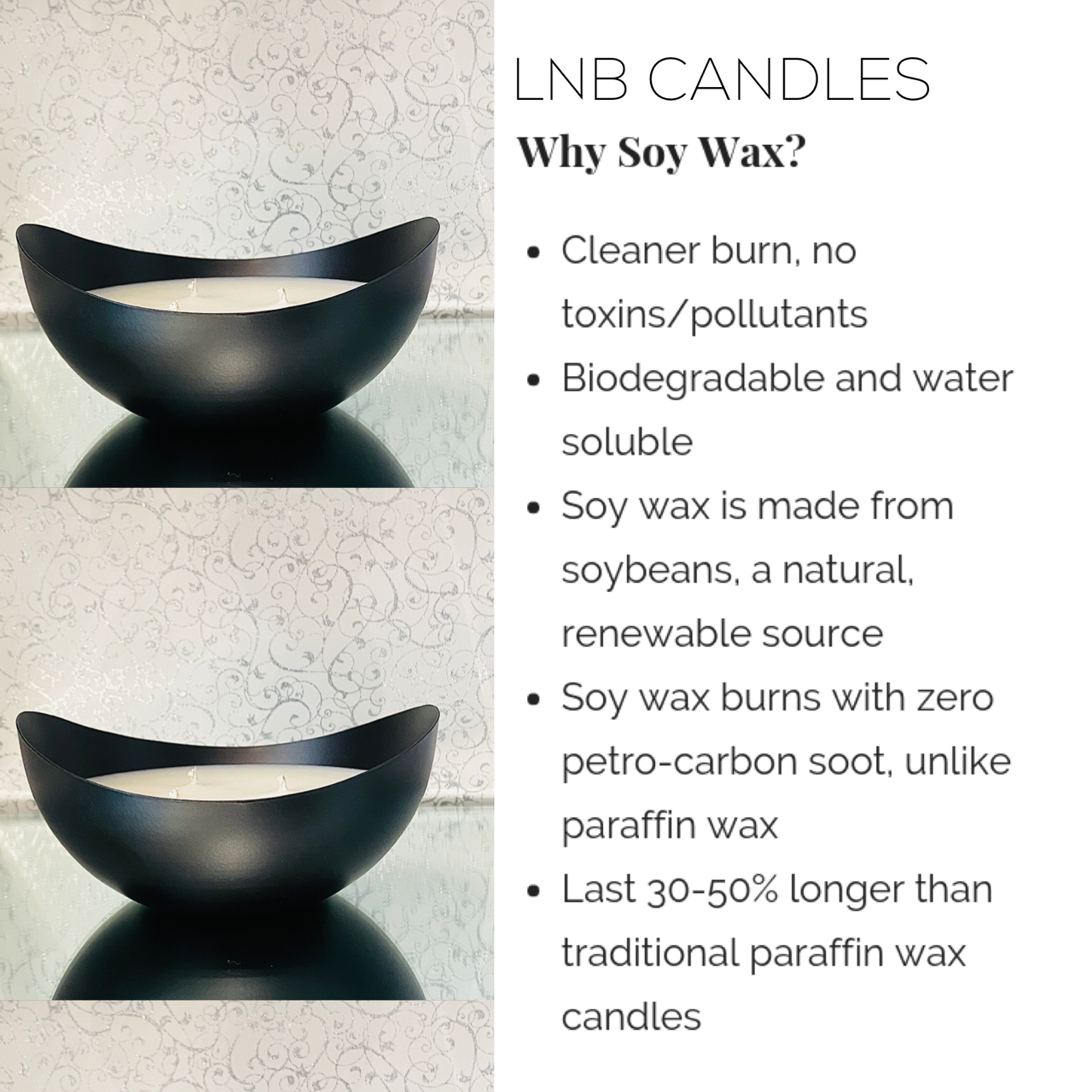 Art Luxury Soy Candle – Sculptural Black Vessel (Bergamot & Vetiver)