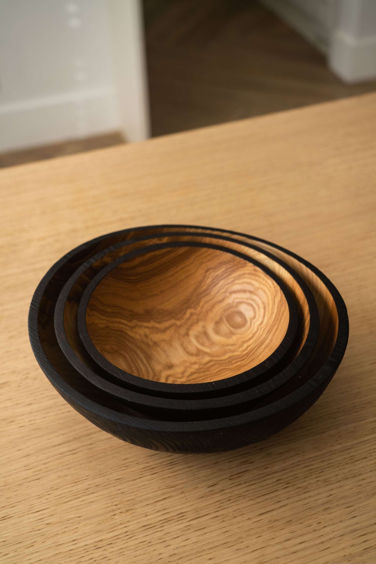 Half-Charred Ashwood Nesting Bowl Set (Set of 3)