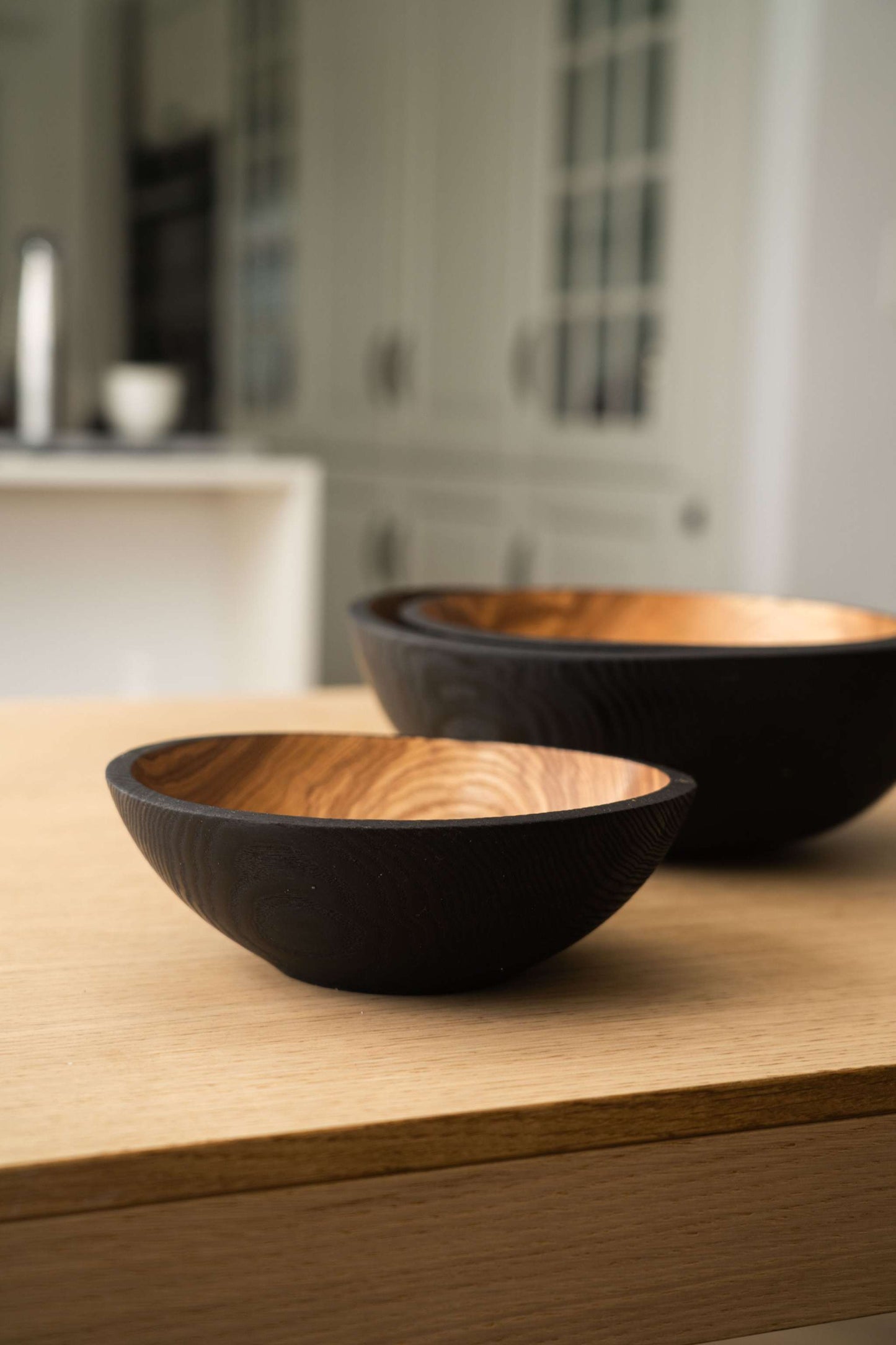Half-Charred Ashwood Nesting Bowl Set (Set of 3)