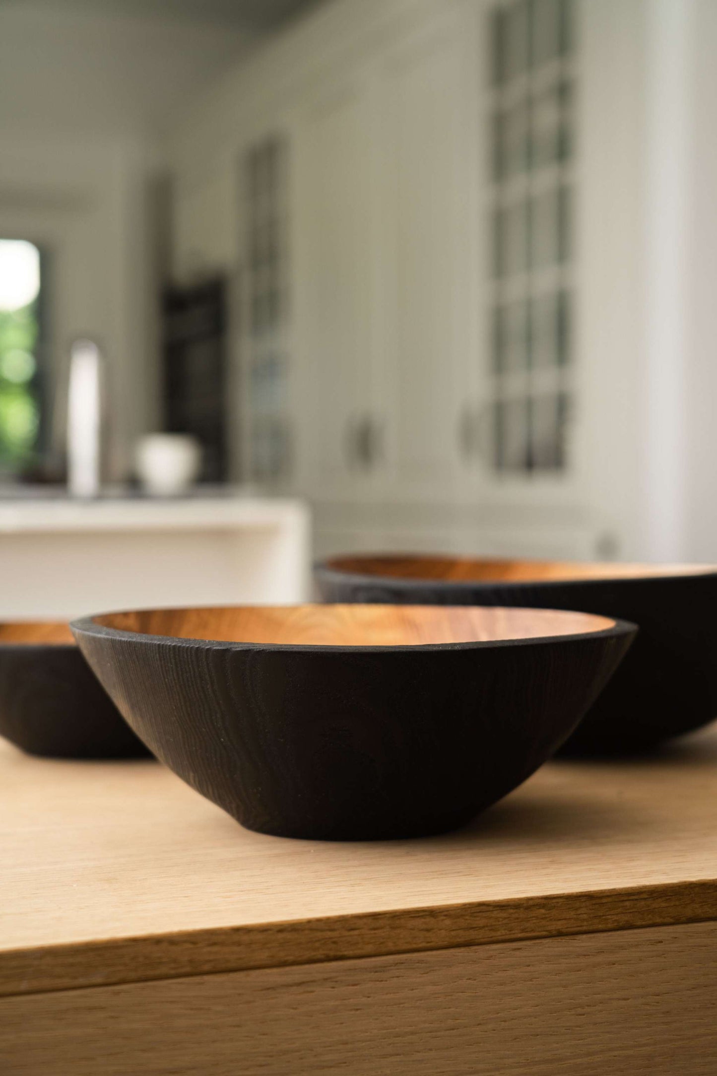 Half-Charred Ashwood Nesting Bowl Set (Set of 3)