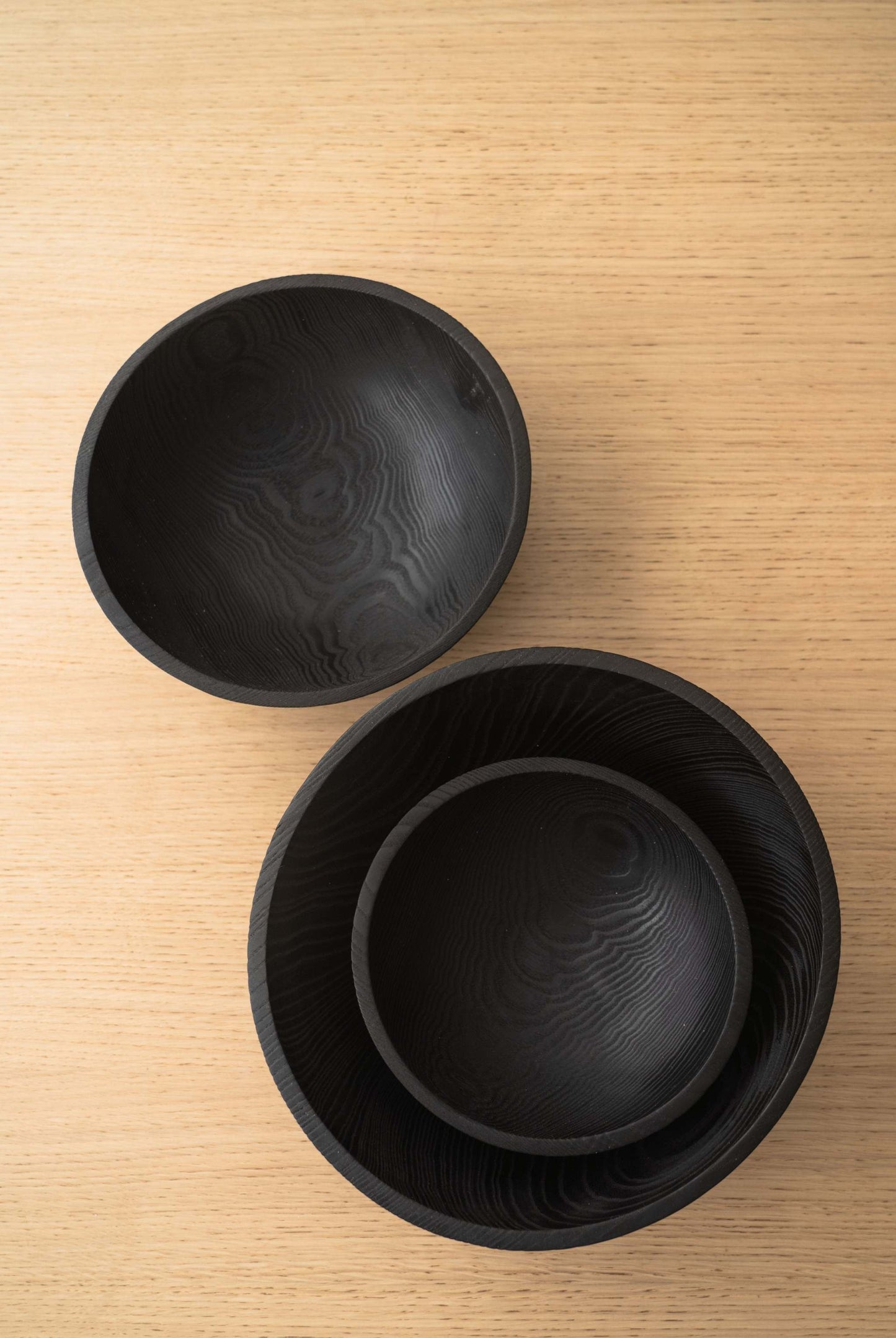 Charred Ashwood Salad Bowl Set