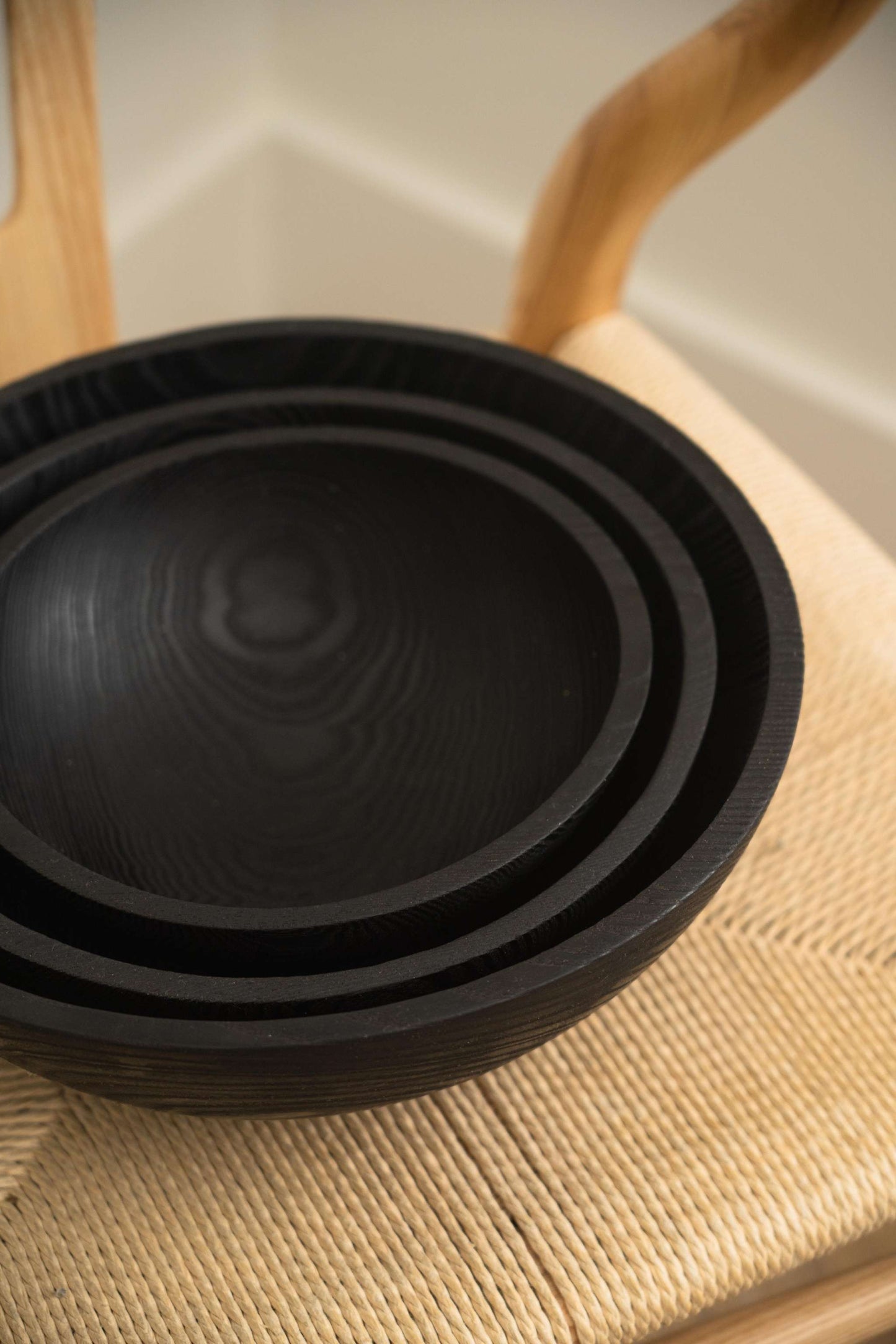 Charred Ashwood Salad Bowl Set