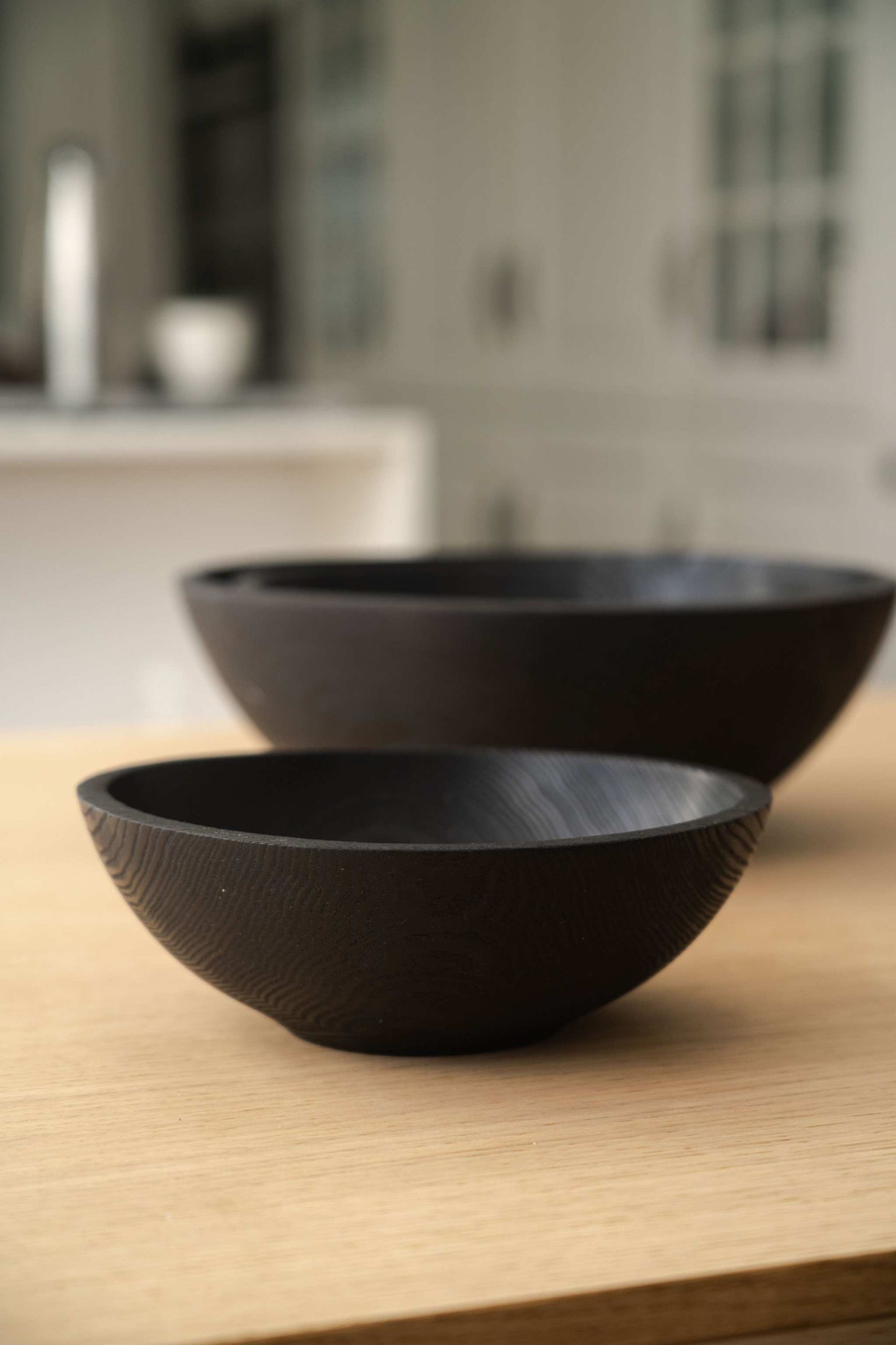 Charred Ashwood Salad Bowl Set
